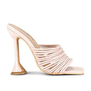 Superdown Eva Martini heel slide shoe square toe pink sandal strappy new 7